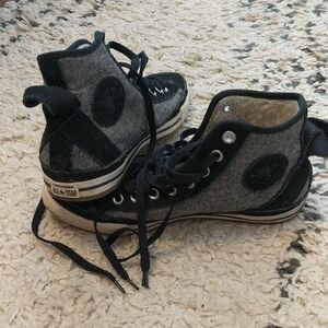 Converse Gray and Black High-Top Sneakers